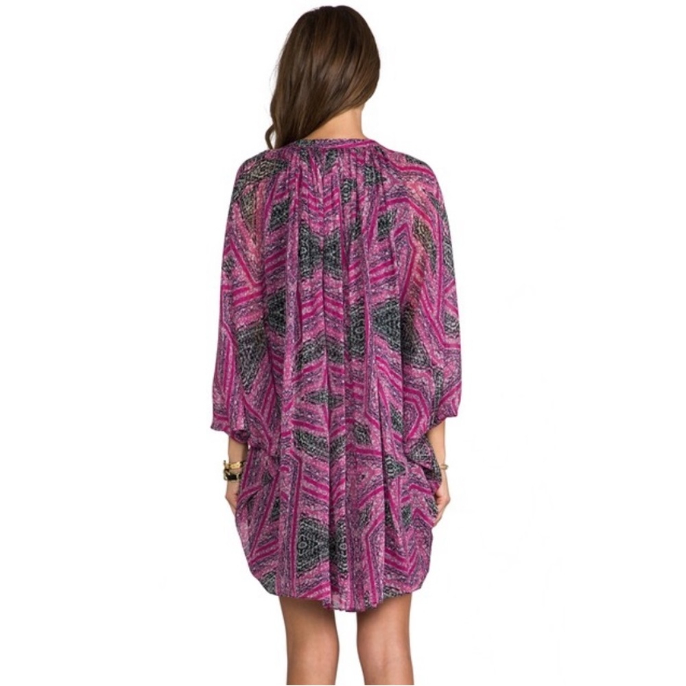 DIANE VON FURSTENBERG Silk Pink Fleurette Dress in Diamond Maze - Picture 5 of 7